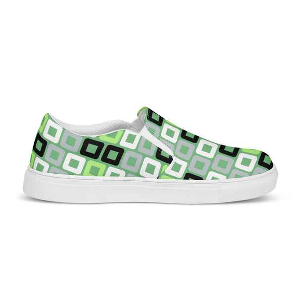 Agender Pride Casual Green Slip-On Shoes