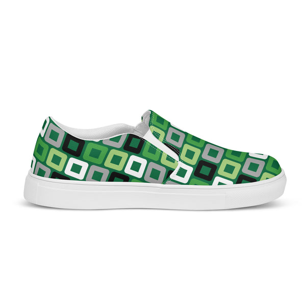 Aromantic Pride Casual Green Slip-On Shoes