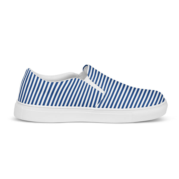 Pinstriped Bisexual Pride Blue Slip-On Shoes