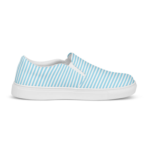 Pinstriped Transgender Pride Blue Slip-On Shoes