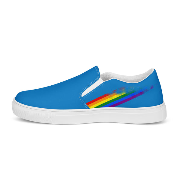 Gay Pride Colors Original Blue Slip-On Shoes