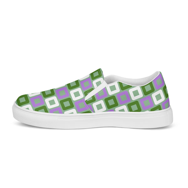 Genderqueer Pride Casual Green Slip-On Shoes