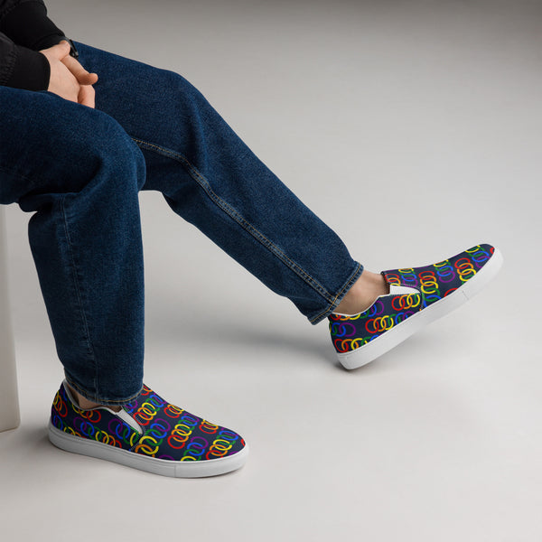 Gay Pride Classic Navy Slip-On Shoes