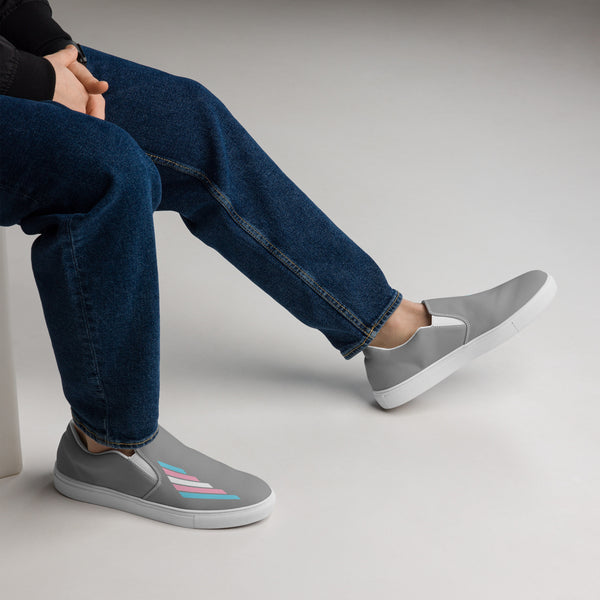 Transgender Pride Modern Gray Slip-On Shoes