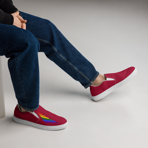 Gay Pride Modern Red Slip-On Shoes