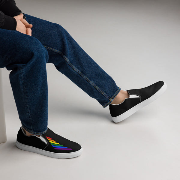 Gay Pride Modern Black Slip-On Shoes