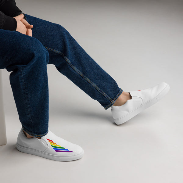 Gay Pride Modern White Slip-On Shoes