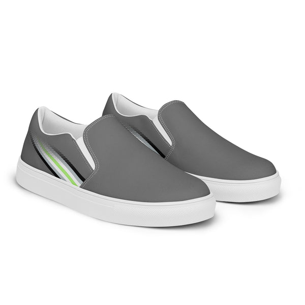 Agender Pride Colors Original Gray Slip-On Shoes