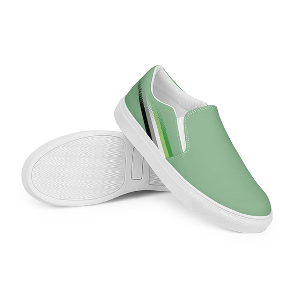 Aromantic Pride Colors Original Green Slip-On Shoes
