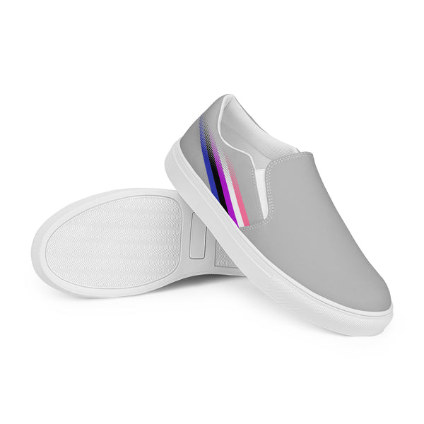 Genderfluid Pride Colors Original Gray Slip-On Shoes