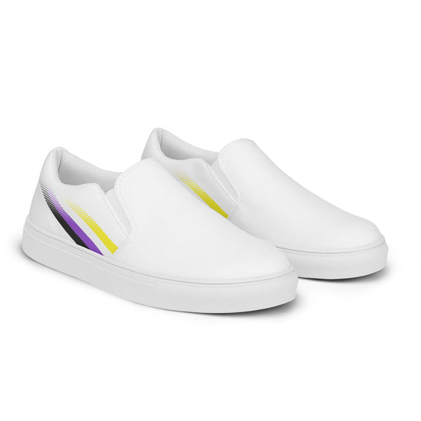 Non-Binary Pride Colors Original White Slip-On Shoes