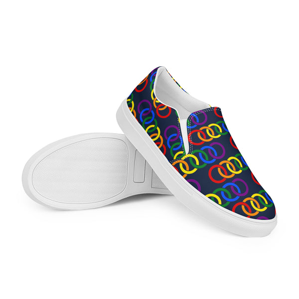 Gay Pride Classic Navy Slip-On Shoes