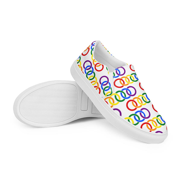 Gay Pride Classic White Slip-On Shoes