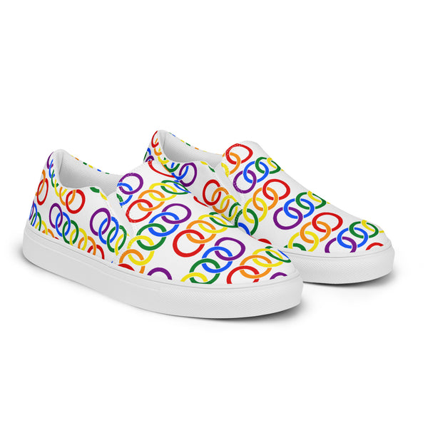 Gay Pride Classic White Slip-On Shoes