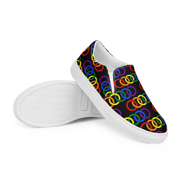 Gay Pride Classic Black Slip-On Shoes