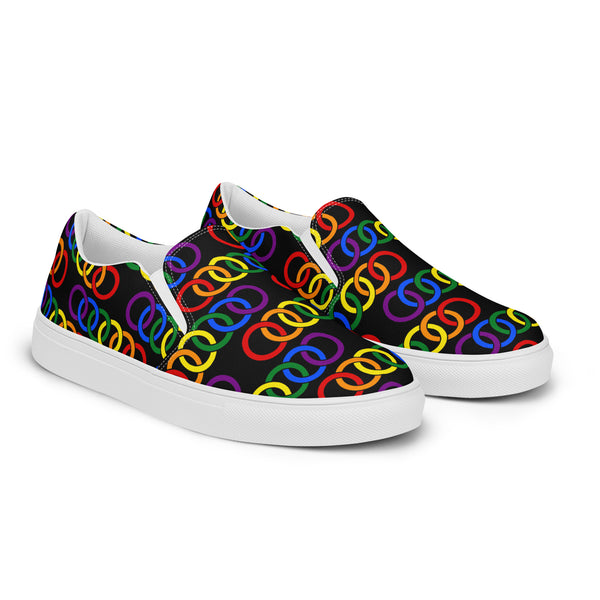 Gay Pride Classic Black Slip-On Shoes