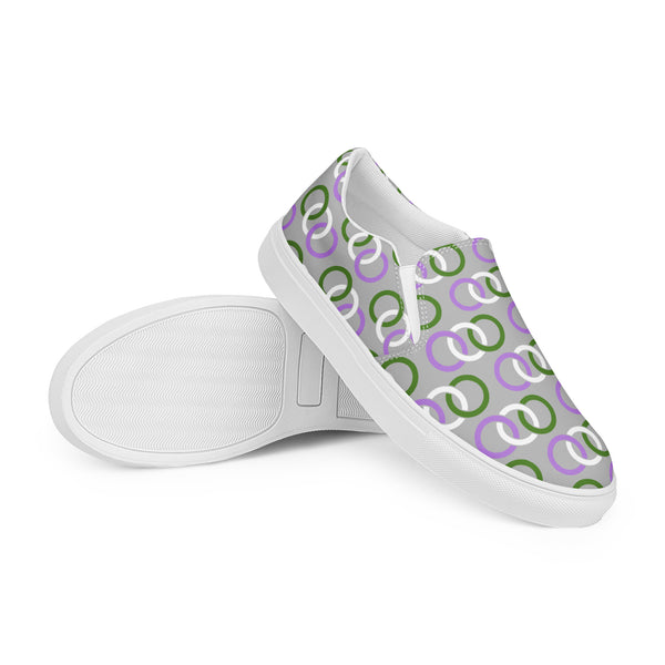 Genderqueer Pride Classic Gray Slip-On Shoes