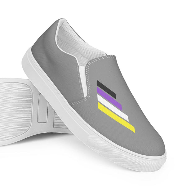 Non-Binary Pride Modern Gray Slip-On Shoes