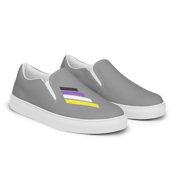 Non-Binary Pride Modern Gray Slip-On Shoes