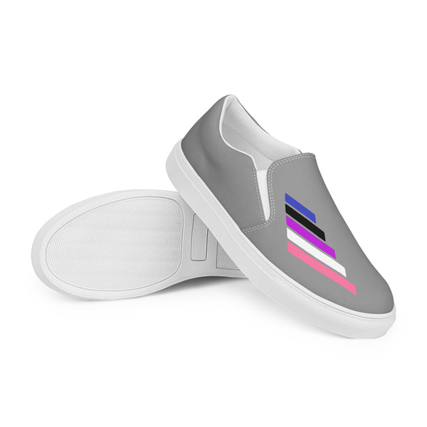 Genderfluid Pride Modern Gray Slip-On Shoes