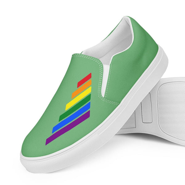 Gay Pride Modern Green Slip-On Shoes