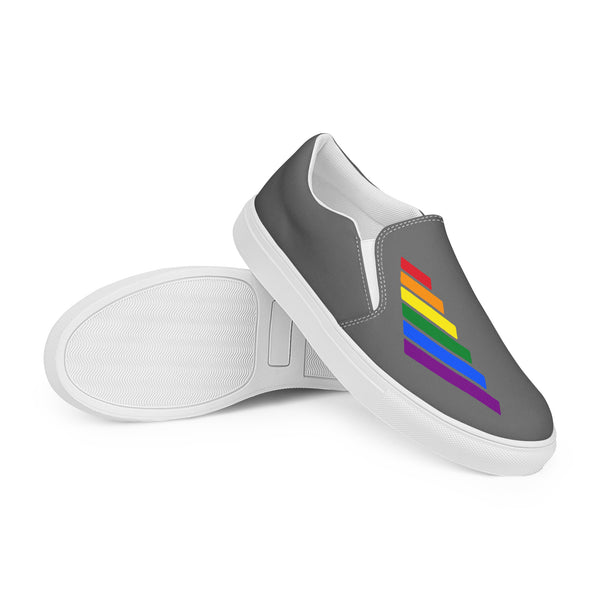 Gay Pride Modern Gray Slip-On Shoes