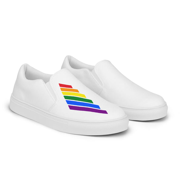 Gay Pride Modern White Slip-On Shoes