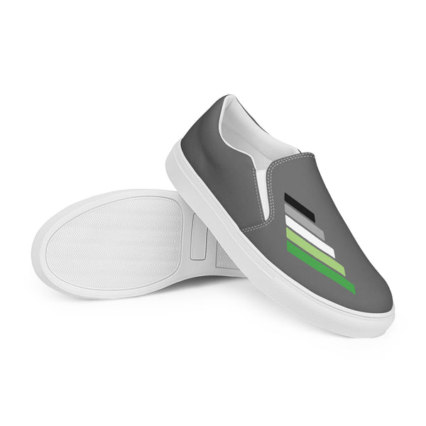 Aromantic Pride Modern Gray Slip-On Shoes