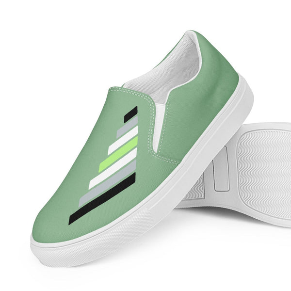 Agender Pride Modern Green Slip-On Shoes