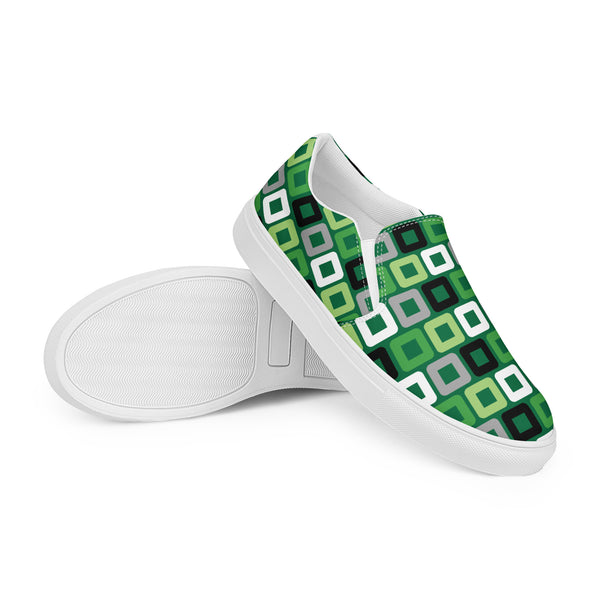 Aromantic Pride Casual Green Slip-On Shoes