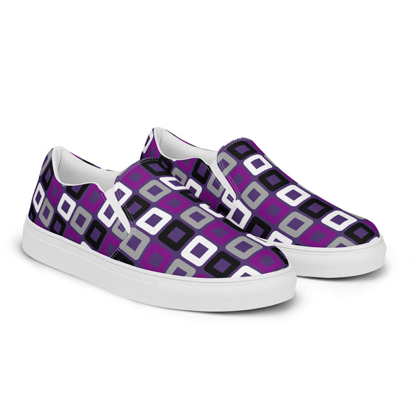 Asexual Pride Casual Purple Slip-On Shoes