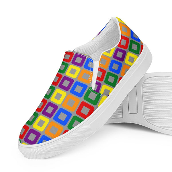 Gay Pride Casual Gray Slip-On Shoes