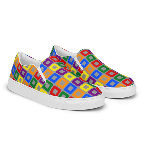 Gay Pride Casual Gray Slip-On Shoes