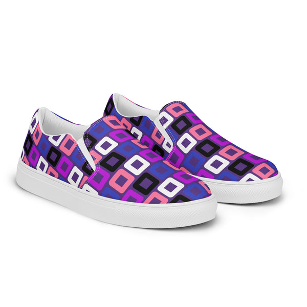 Genderfluid Pride Casual Purple Slip-On Shoes