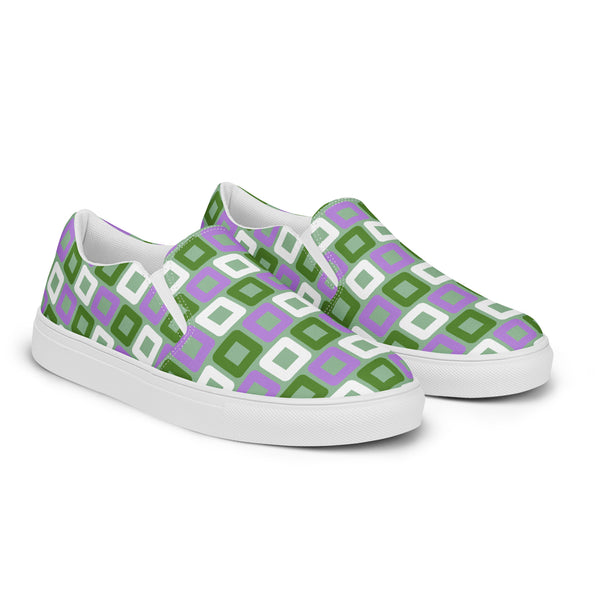 Genderqueer Pride Casual Green Slip-On Shoes