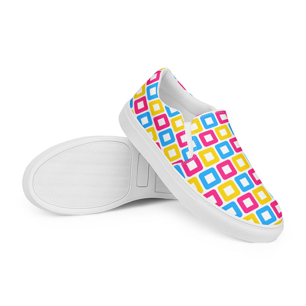 Pansexual Pride Casual White Slip-On Shoes