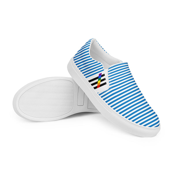 Pinstriped Ally Pride Blue Slip-On Shoes