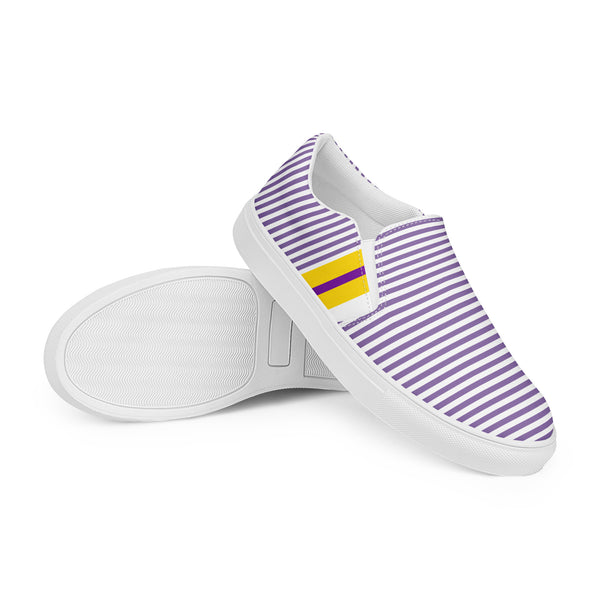 Pinstriped Intersex Pride Purple Slip-On Shoes