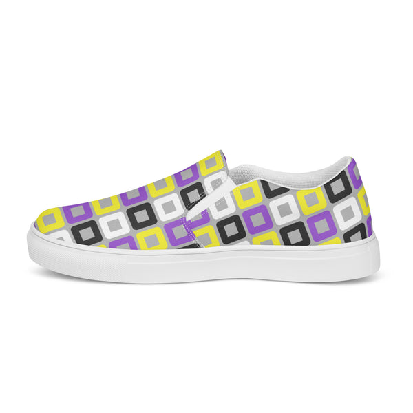 Non-Binary Pride Casual Gray Slip-On Shoes