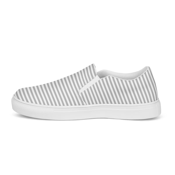 Pinstriped Asexual Pride Gray Slip-On Shoes