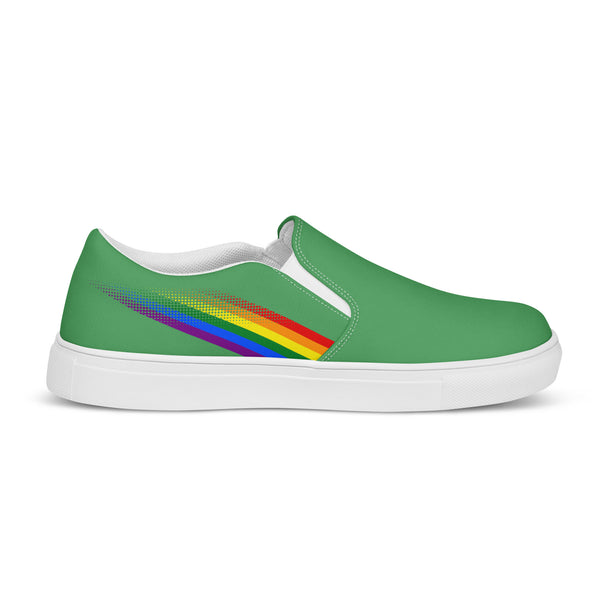 Gay Pride Colors Original Green Slip-On Shoes