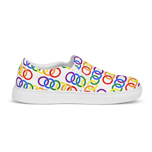 Gay Pride Classic White Slip-On Shoes