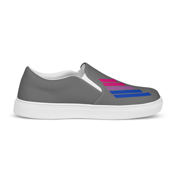 Bisexual Pride Modern Gray Slip-On Shoes