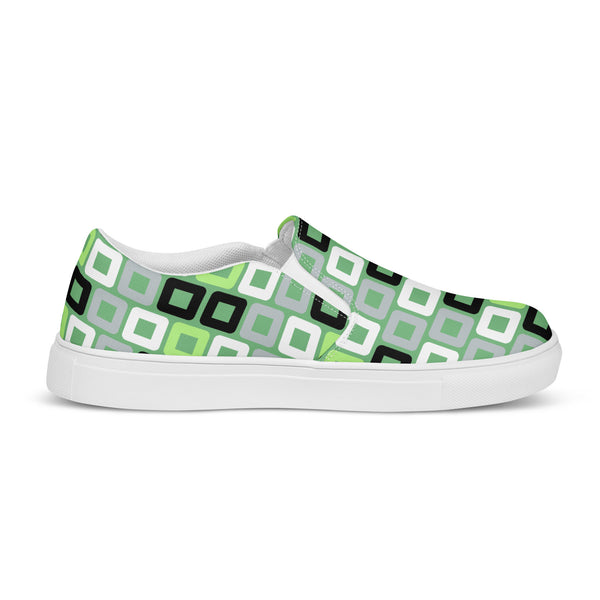 Agender Pride Casual Green Slip-On Shoes