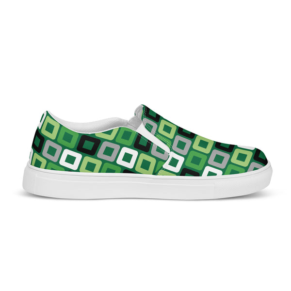 Aromantic Pride Casual Green Slip-On Shoes