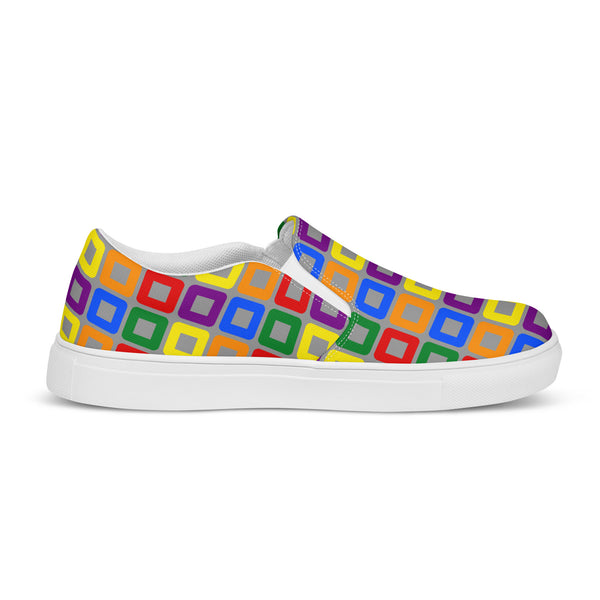 Gay Pride Casual Gray Slip-On Shoes