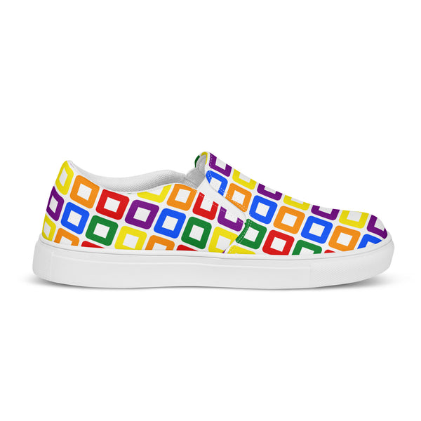 Gay Pride Casual White Slip-On Shoes