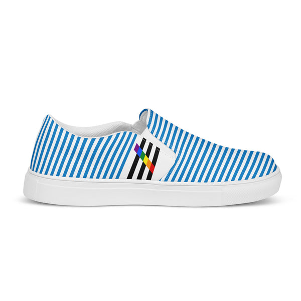 Pinstriped Ally Pride Blue Slip-On Shoes