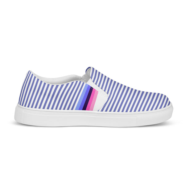 Pinstriped Omnisexual Pride Blue Slip-On Shoes