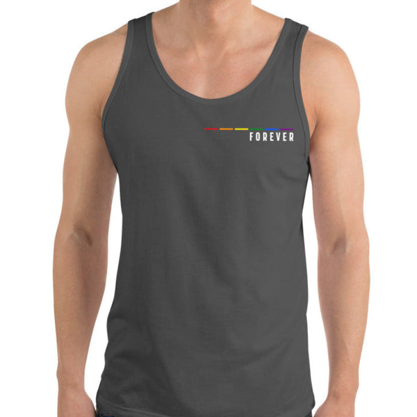 Forever Gay Pride Left Chest Graphic Unisex Tank Top